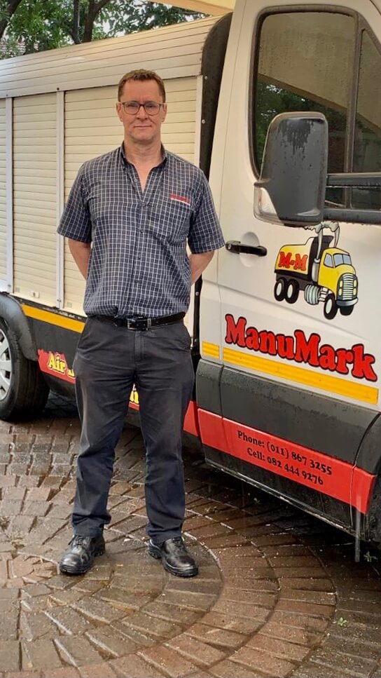 ManuMark delivery vehicle branded for air brake repair kits